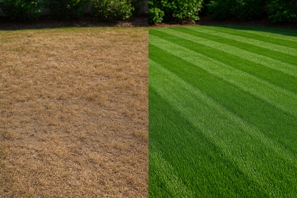 Lawn Transformation Comparison