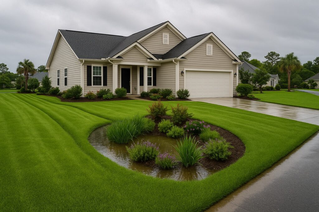 North Myrtle Beach Home with drainage