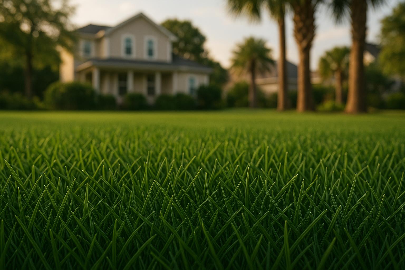 Dense fine-textured zoysiagrass lawn at a North Myrtle Beach residential property